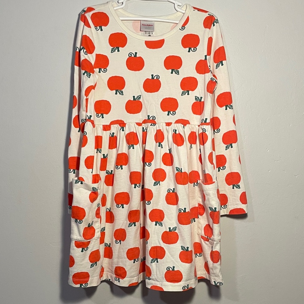 Hanna Andersson Pumpkin Long sleeve Playground Dress with Pockets